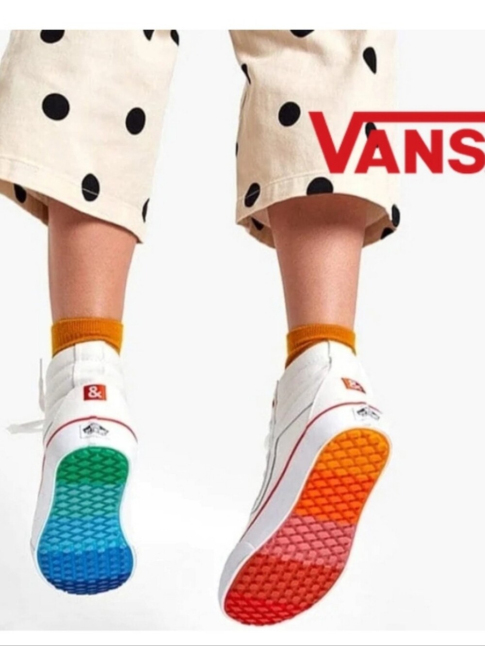 Vans x H&B High Top Sneakers White Rainbow W 8.5 / M 7 | Limited Edition Chef